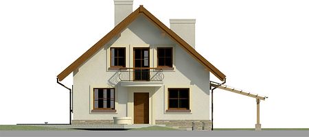 Передний фасад дома, Двухэтажный дом 11х11 - 135.74 м2