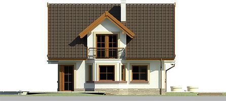 Левый фасад дома, Двухэтажный дом 16х10 - 185.58 м2