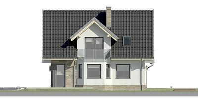 Левый фасад дома, Двухэтажный дом 16х10 - 204.29 м2