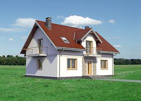 Левый фасад дома, Двухэтажный дом 12х9 - 161.4 м2