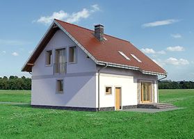Правый фасад дома, Двухэтажный дом 12х9 - 161.4 м2