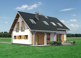 Задний фасад дома, Двухэтажный дом 12х10 - 148.6 м2