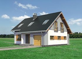 Правый фасад дома, Двухэтажный дом 12х10 - 148.6 м2