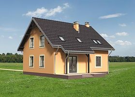 Задний фасад дома, Двухэтажный дом 11х11 - 169.8 м2
