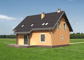 Левый фасад дома, Двухэтажный дом 11х11 - 169.8 м2