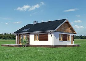 Левый фасад дома, Одноэтажный дом 12х9 - 78.2 м2