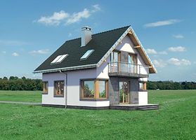 Задний фасад дома, Двухэтажный дом 8х9 - 98.4 м2