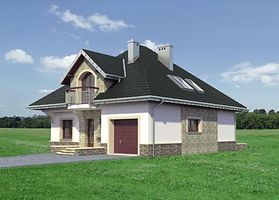 Правый фасад дома, Двухэтажный дом 11х14 - 162.6 м2