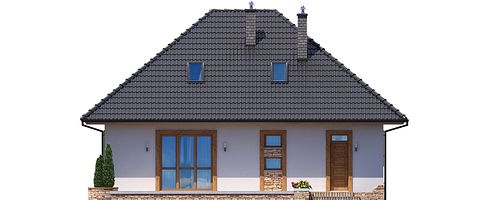 Задний фасад дома, Двухэтажный дом 12х12 - 129.5 м2