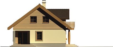 Левый фасад дома, Двухэтажный дом 11х10 - 126.7 м2