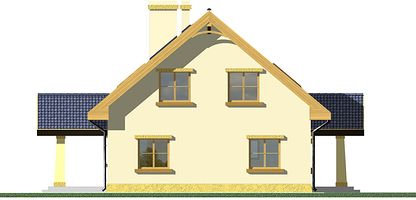 Правый фасад дома, Двухэтажный дом 12х15 - 151.5 м2