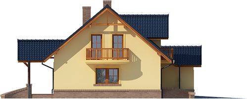 Правый фасад дома, Двухэтажный дом 13х15 - 169.28 м2