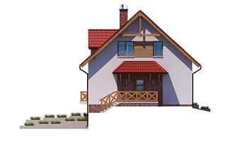 Правый фасад дома, Двухэтажный дом 11х11 - 201.4 м2