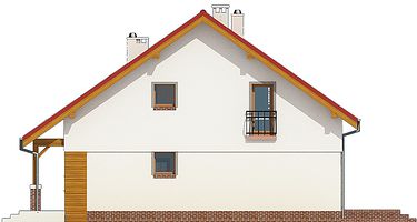 Правый фасад дома, Двухэтажный дом 8х11 - 112.1 м2