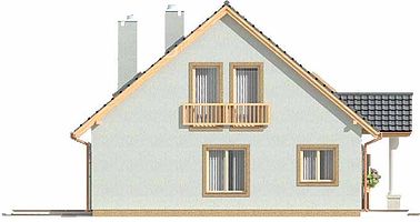 Левый фасад дома, Двухэтажный дом 11х10 - 131.6 м2