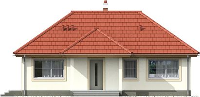Передний фасад дома, Одноэтажный дом 12х8 - 77.49 м2
