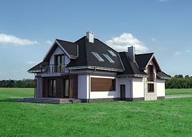 Задний фасад дома, Двухэтажный дом 12х16 - 216.2 м2