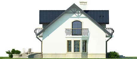 Левый фасад дома, Двухэтажный дом 11х10 - 128.8 м2