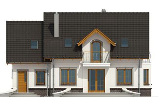 Задний фасад дома, Двухэтажный дом 14х9 - 164.8 м2