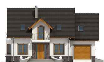 Передний фасад дома, Двухэтажный дом 14х9 - 164.8 м2