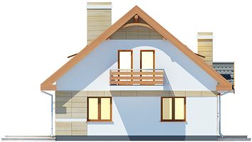 Левый фасад дома, Двухэтажный дом 11х12 - 135.8 м2