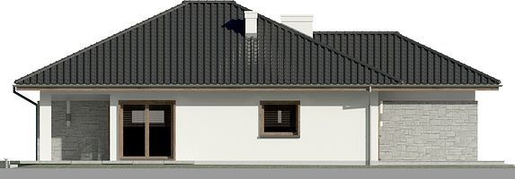 Левый фасад дома, Одноэтажный дом 12х17 - 136.85 м2