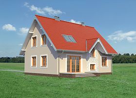 Левый фасад дома, Двухэтажный дом 12х9 - 143.3 м2