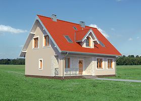 Передний фасад дома, Двухэтажный дом 12х9 - 143.3 м2