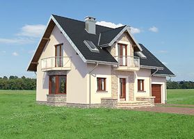 Левый фасад дома, Двухэтажный дом 13х9 - 146.3 м2