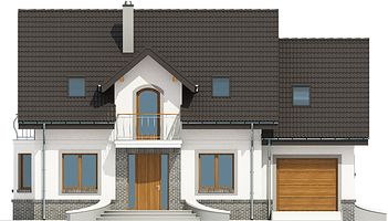 Передний фасад дома, Двухэтажный дом 15х10 - 175.5 м2