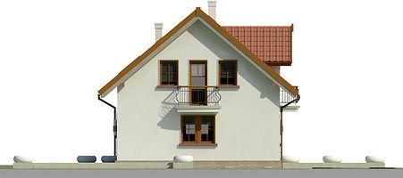 Левый фасад дома, Двухэтажный дом 10х8 - 116.76 м2
