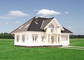 Передний фасад дома, Двухэтажный дом 14х10 - 156.1 м2