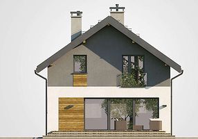 Задний фасад дома, Двухэтажный дом 8х11 - 125.75 м2