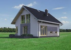 Задний фасад дома, Двухэтажный дом 10х8 - 105.1 м2