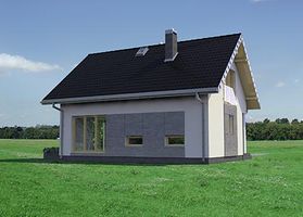 Левый фасад дома, Двухэтажный дом 10х8 - 105.1 м2