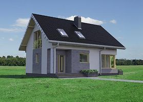 Передний фасад дома, Двухэтажный дом 10х8 - 105.1 м2