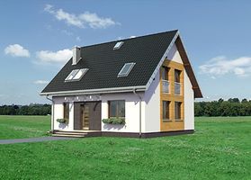 Правый фасад дома, Двухэтажный дом 10х9 - 115.6 м2