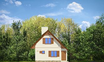 Передний фасад дома, Двухэтажный дом 7х8 - 56.52 м2