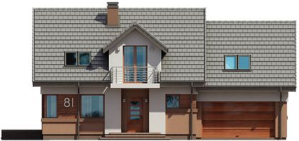 Передний фасад дома, Двухэтажный дом 15х10 - 173.82 м2