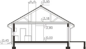 Вертикальный разрез дома, Одноэтажный дом 10х14 - 109.46 м2