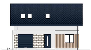 Передний фасад дома, Двухэтажный дом 11х9 - 130.7 м2