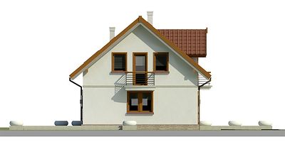 Левый фасад дома, Двухэтажный дом 10х8 - 116.76 м2