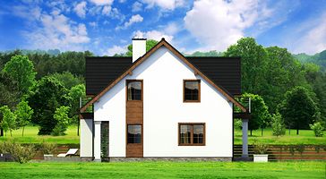 Левый фасад дома, Двухэтажный дом 11х14 - 193.98 м2