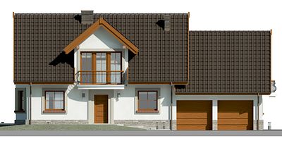 Передний фасад дома, Двухэтажный дом 19х10 - 237.19 м2