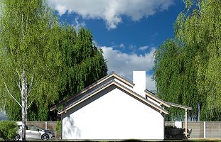 Правый фасад дома, Одноэтажный дом 17х9 - 124.9 м2