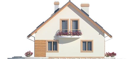 Правый фасад дома, Двухэтажный дом 11х10 - 145.9 м2