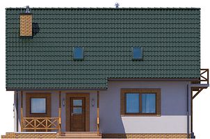 Передний фасад дома, Двухэтажный дом 11х10 - 111.8 м2