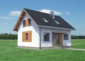 Левый фасад дома, Двухэтажный дом 9х7 - 88.5 м2