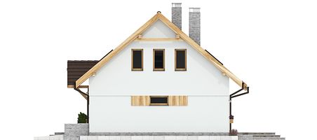 Правый фасад дома, Двухэтажный дом 13х9 - 133.4 м2