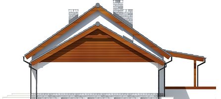 Правый фасад дома, Одноэтажный дом 16х11 - 131.89 м2